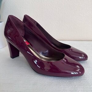 New Lauren Ralph Lauren Claret Red Hala Patent Leather Pump Heels Women’s 8.5B